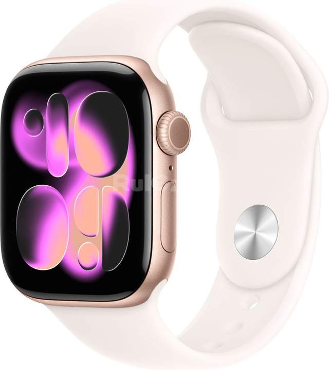 Умные часы Apple Watch Series 11 42 мм (алюминиевый корпус, розовое золото/легкие румяна, спортивный силиконовый ремешок S/M)