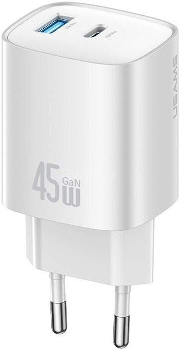 Сетевое зарядное Usams CC290 T66 45W GaN (белый)