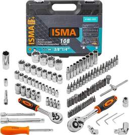 Набор трещотка с головками и битами ISMA ISMA-41082-5DS (108 предметов)