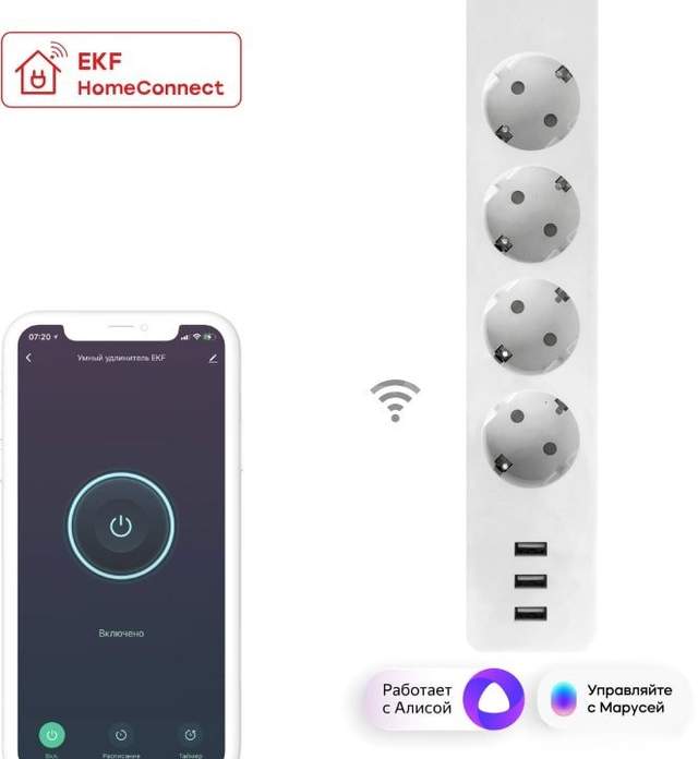 Умный удлинитель EKF Connect RCE-1-WF