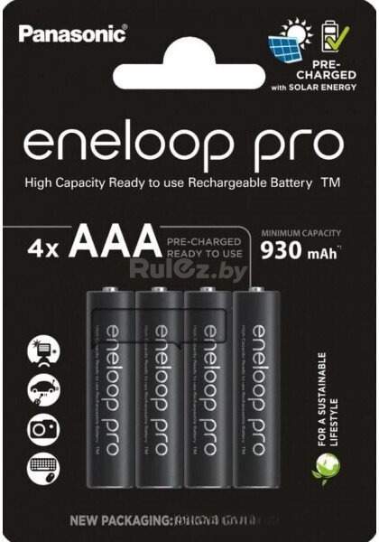 Аккумулятор Panasonic Eneloop Pro AAA BK-4HCDE/4CP (4 шт)