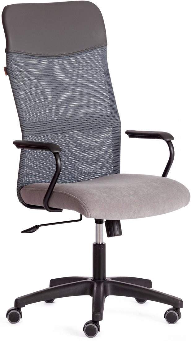 Кресло TetChair Practic флок/кожзам (серый)