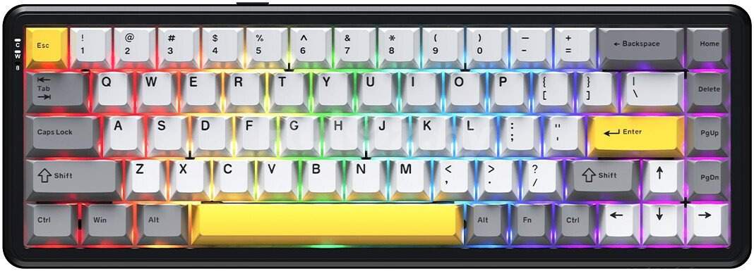 Клавиатура Ajazz AK680 Max (8+1K) (черный/серый/желтый)