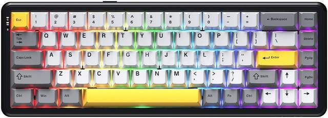 Клавиатура Ajazz AK680 Max (8+1K) (черный/серый/желтый)