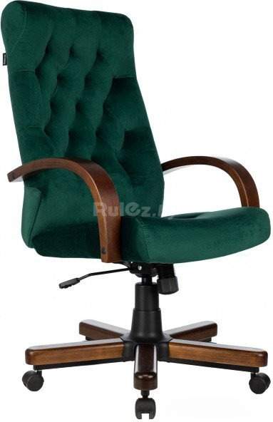 Офисное кресло Бюрократ T-9928WALNUT Fabric (зеленый Italia Green/дерево)