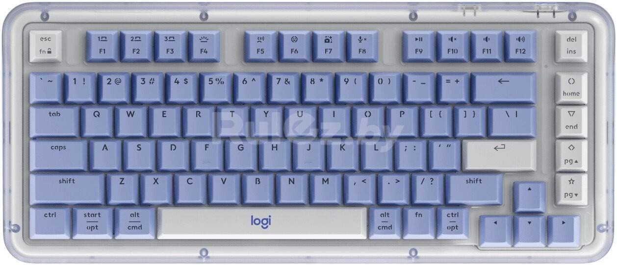 Клавиатура Logitech Alto Keys K75M 920-013301 (белый/синий, с гравировкой)