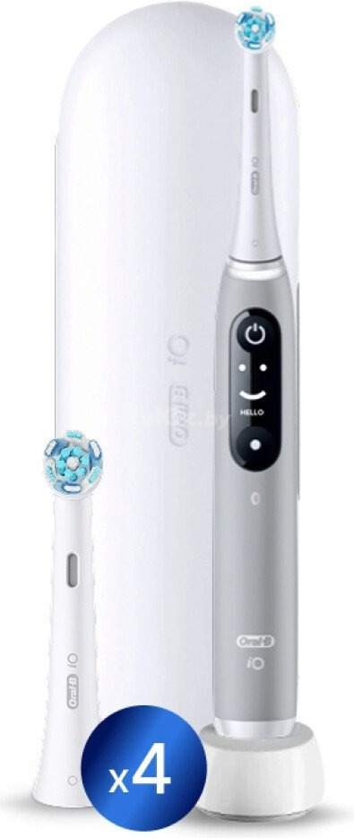 Электрическая зубная щетка Oral-B iO 6 (с насадкой Ultimate Clean 4 шт, серый)