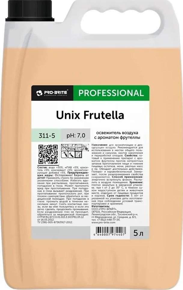 Освежитель воздуха Pro-Brite Unix Frutella 311-5 бактерицидный (5 л)