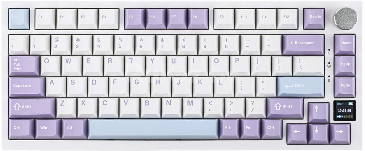 Клавиатура Ajazz AK820 Pro (белый/фиолетовый, Ajazz Gift)
