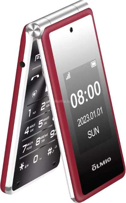 Кнопочный телефон Olmio F50 (красный)