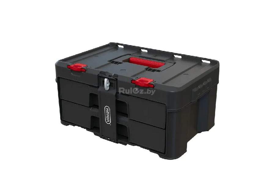 Ящик для инструментов Keter Stack'N'Roll 2 Drawers, чёрный/красный Keter 253384