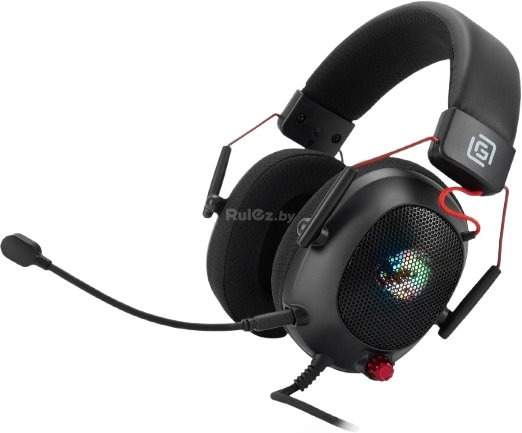Наушники Оклик HS-L305G (черный/красный)