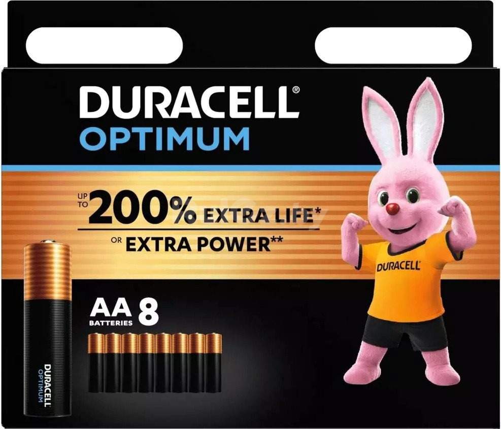 Батарейка DURACELL Optimum AA/LR6 MN 1500/8 Alkaline 1.5V (8шт)