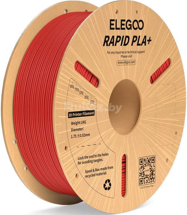 Филамент Elegoo RAPID PLA+ (1.75 мм, 1 кг, красный)