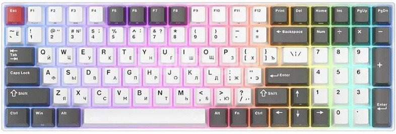 Клавиатура Royal Kludge RK100 RGB (белый/серый, RK Red)
