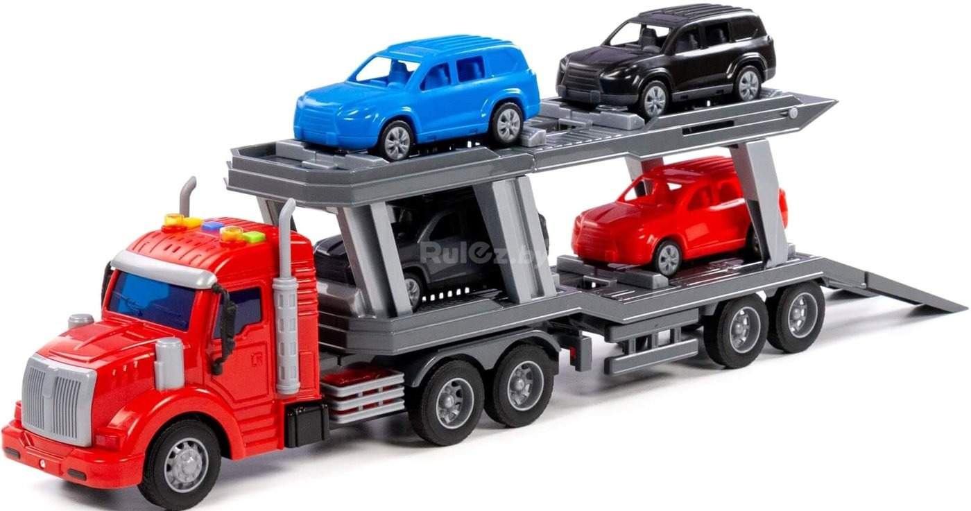 Автовоз Полесье Профи Тягач с полуприцепом-автовозом 83972