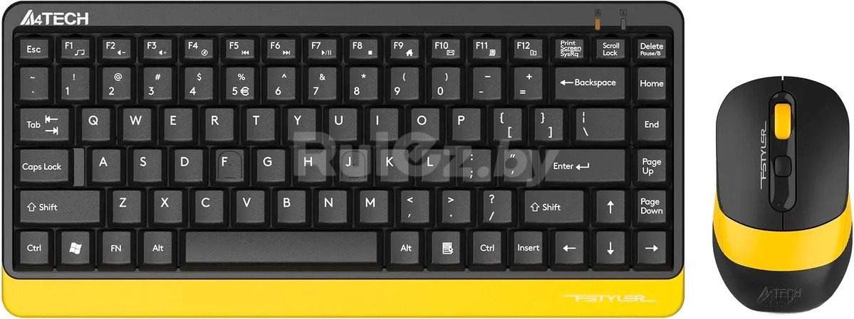 Офисный набор A4Tech Fstyler FG1110 (черный/желтый)