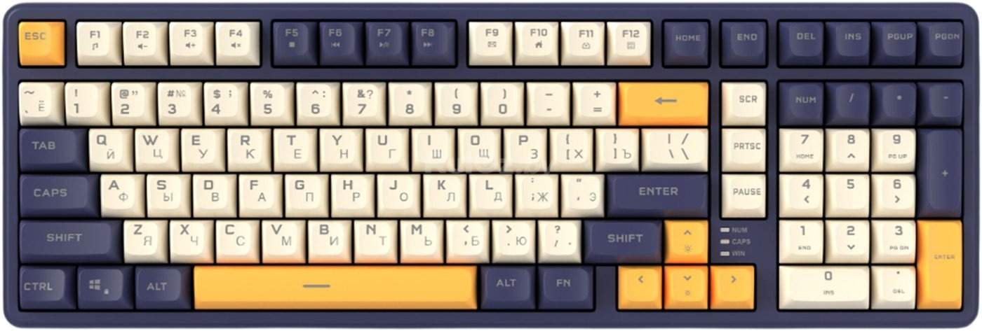 Клавиатура Ritmix RKB-602BL (синий/бежевый)