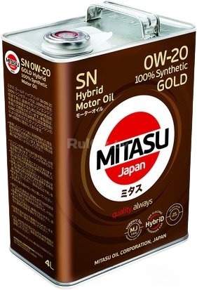 Моторное масло Mitasu Gold Hybrid SN 0W-20 4л