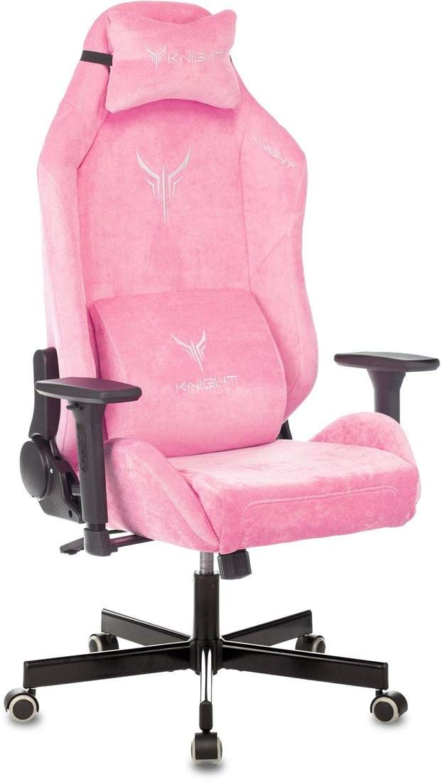 Игровое (геймерское) кресло Бюрократ Knight N1 Fabric (розовый Velvet 36)