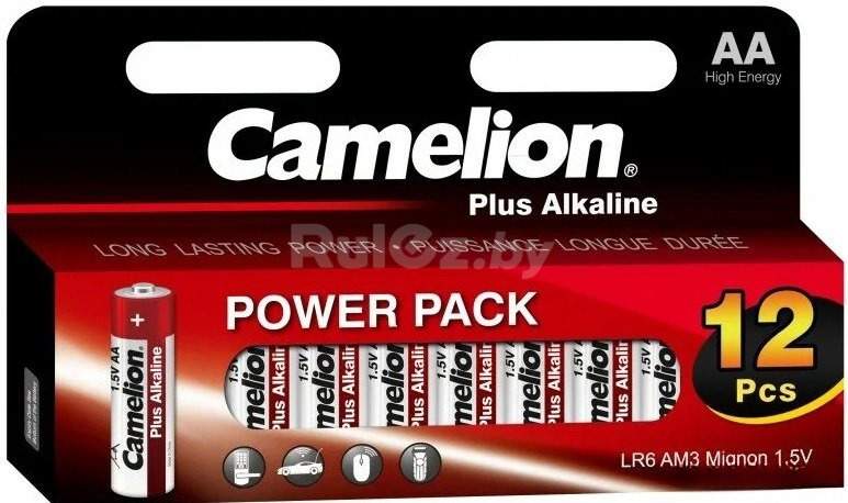 Батарейка Camelion LR6 Plus Alkaline Block-12 LR6-HP12