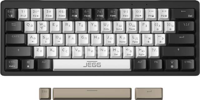 Клавиатура JEGG ZA61 White Black Brown (TNT Yellow)