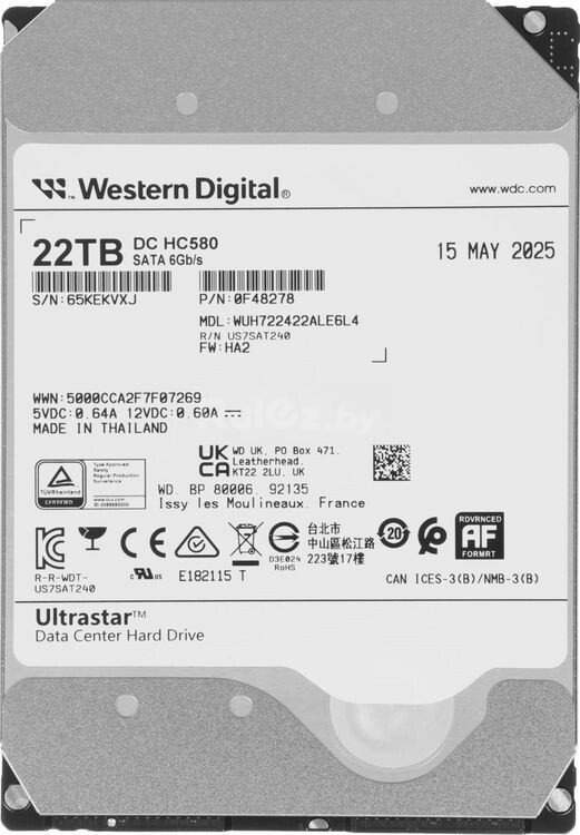 Жесткий диск WD Ultrastar DC HC580 22TB WUH722422ALE6L4