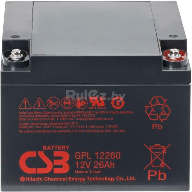 Аккумулятор для ИБП CSB GPL12260 (12В/26 А·ч)