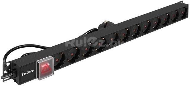Блок розеток ExeGate ServerPro PDU-V120 Al-12S-EU2.5-SW