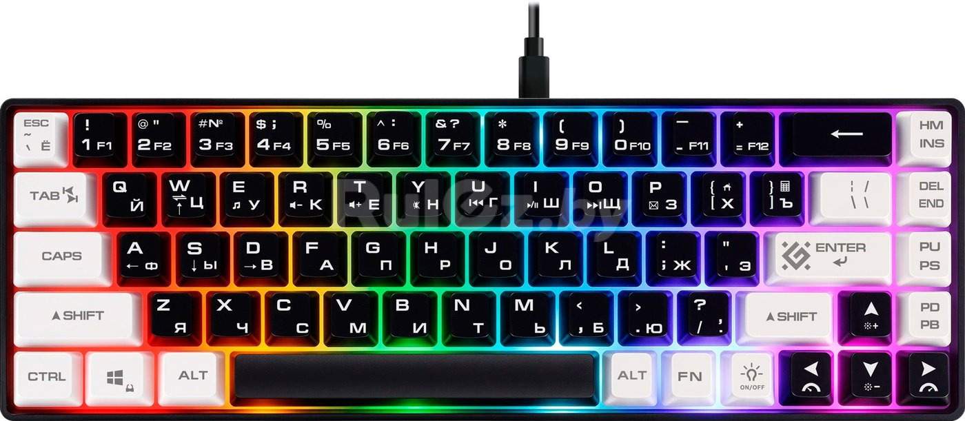 Клавиатура Defender Aris GK-349 (черный/белый)