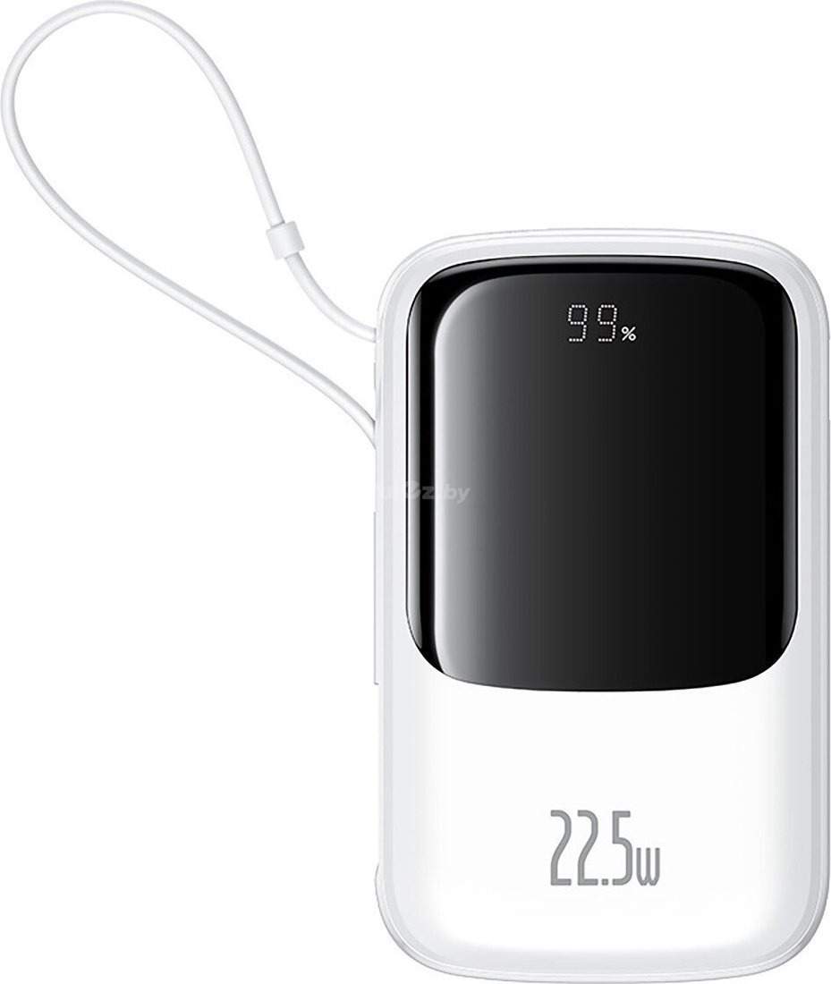 Внешний аккумулятор Baseus Qpow Pro+ Digital Display Fast Charge 22.5W 10000mAh (белый)