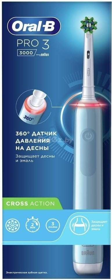 Электрическая зубная щетка Oral-B Pro 3 3000 Cross Action D505.513.3 Oral-B Pro 3 3000 Cross Action D505.513.3 (голубой)