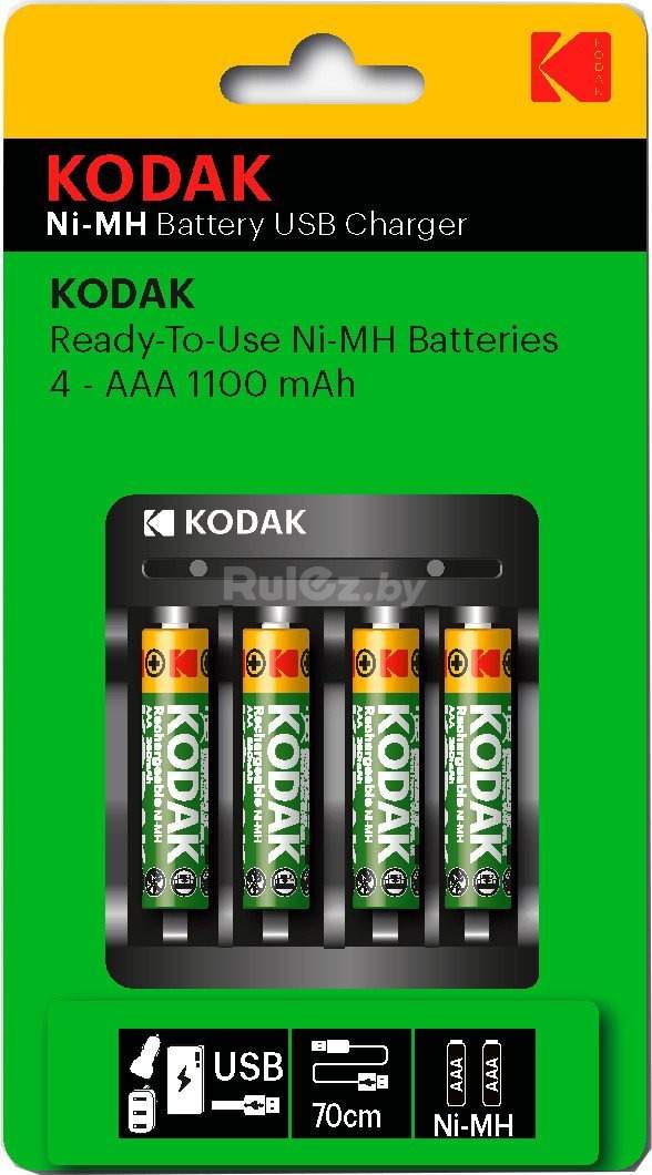 Аккумуляторы + зарядное Kodak USB Overnight Charger Б0056004