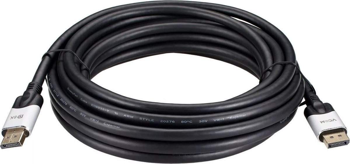 Кабель VCOM CG635-7.5M DisplayPort - DisplayPort (7.5 м, черный/серый)