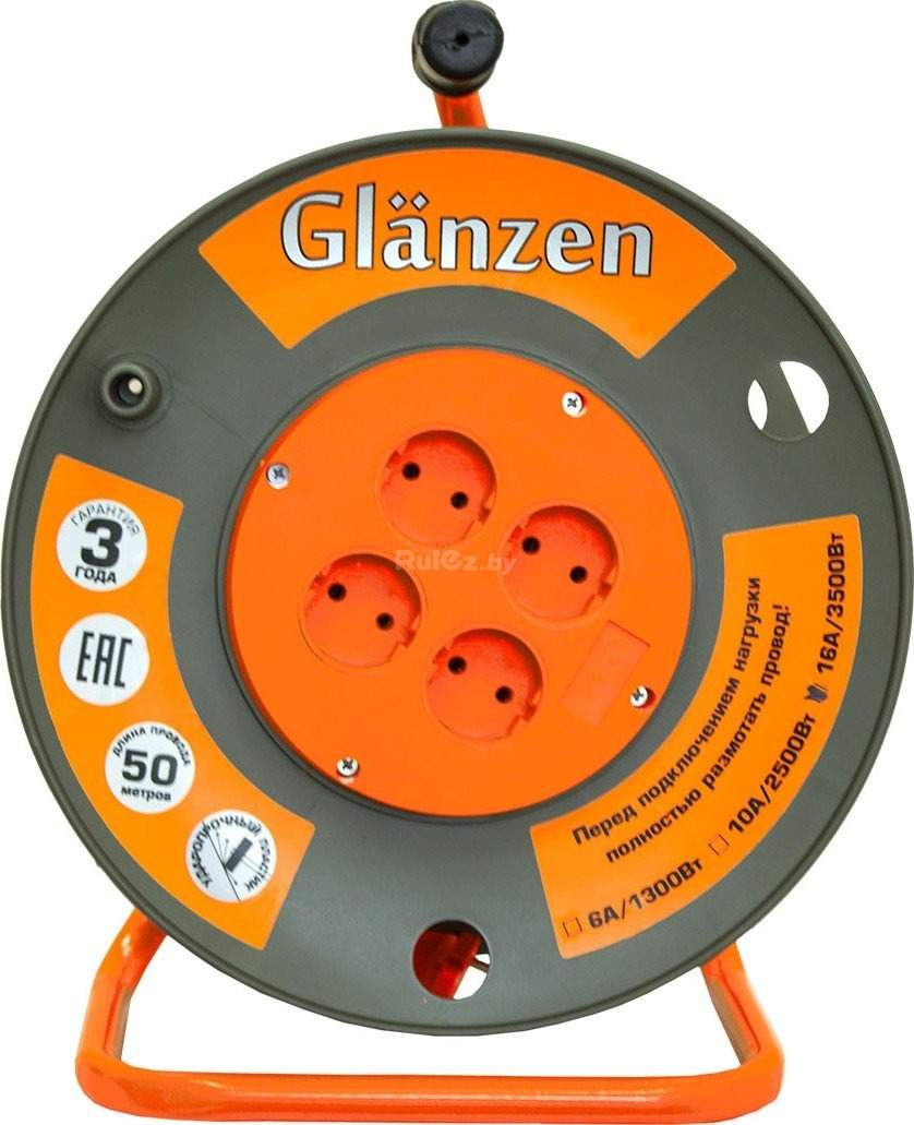 Удлинитель Glanzen EB-50-008 (50 м, оранжевый)