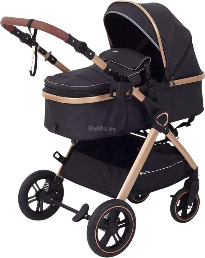 Универсальная коляска Rant Basic Roller Gold RA161 (2 в 1, black)