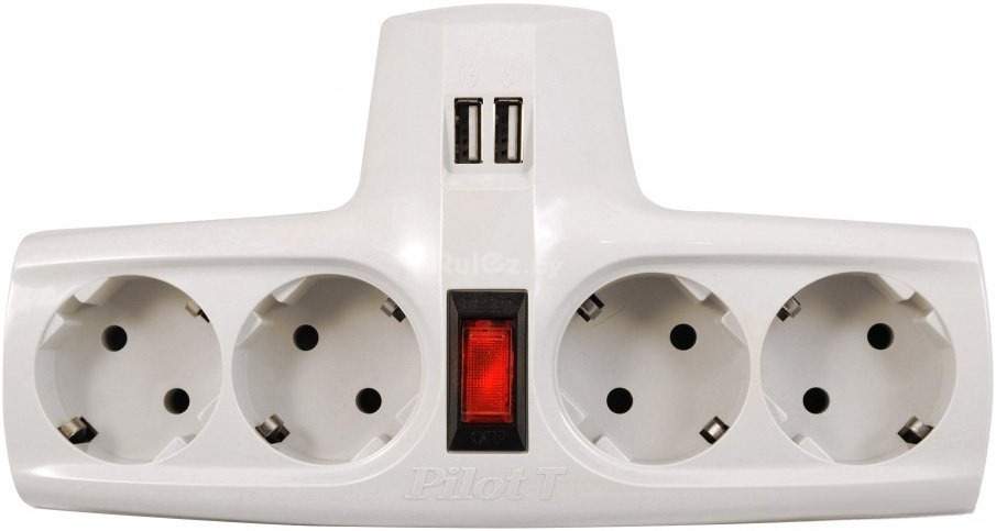 Сетевой фильтр ZIS Pilot T, 4 розетки, белый ZIS Pilot T USB