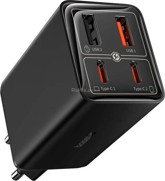 Сетевое зарядное Baseus GaN6 Pro Fast Charger 2C+2U 65W P10162701113-00 (черный)