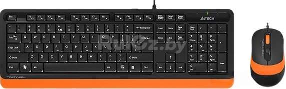 Офисный набор A4Tech Fstyler F1010 (черный/оранжевый)