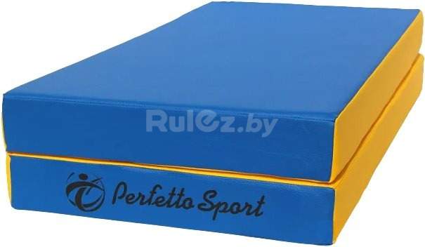 Спортивный мат Perfetto Sport №3 складной 100x100x10 (синий/желтый)