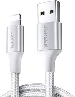Кабель Ugreen US199 60161 Ugreen US199 60161 USB Type-A - Lightning (1 м, белый/серебристый)