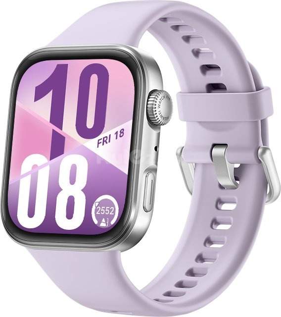 Умные часы Huawei Watch FIT 4 (серебристый, с сиреневым силиконовым ремешком, международная версия)