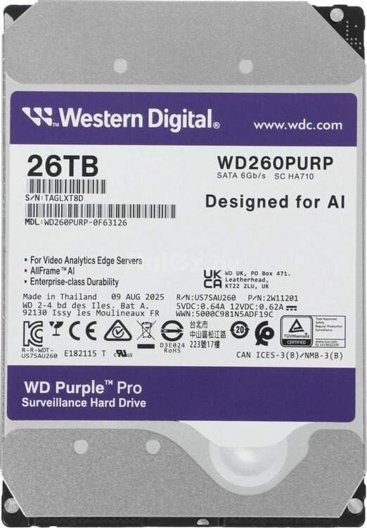 Жесткий диск WD Purple Pro 26TB WD260PURP