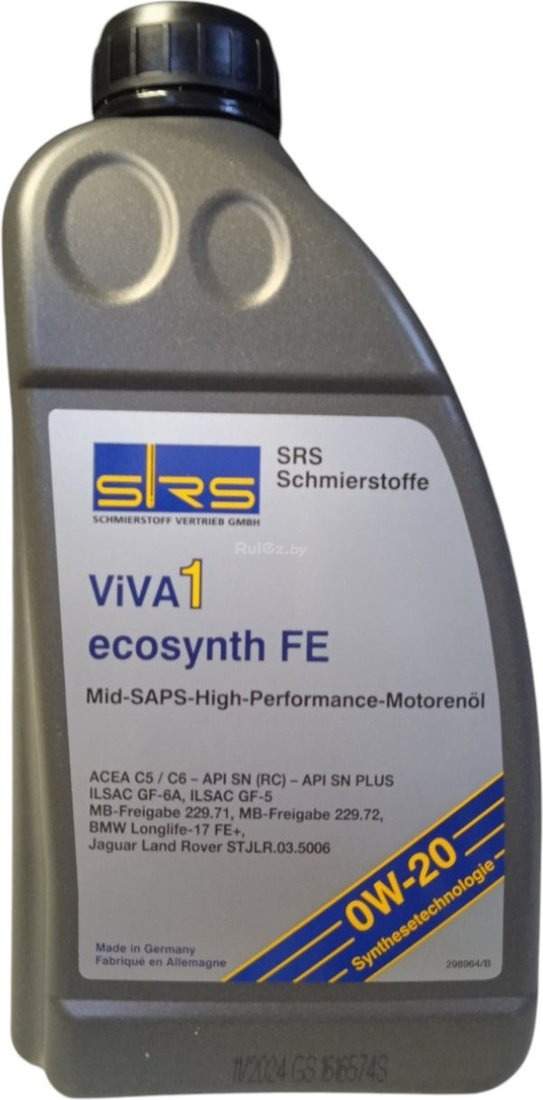 Моторное масло SRS VIVA 1 ECOSYNTH FE 0W-20 1л