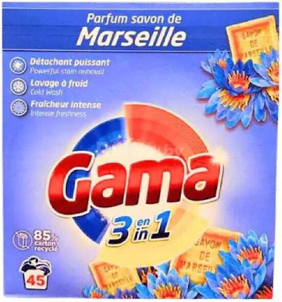 Стиральный порошок Gama 3 в 1 Marseille (2.475 кг)