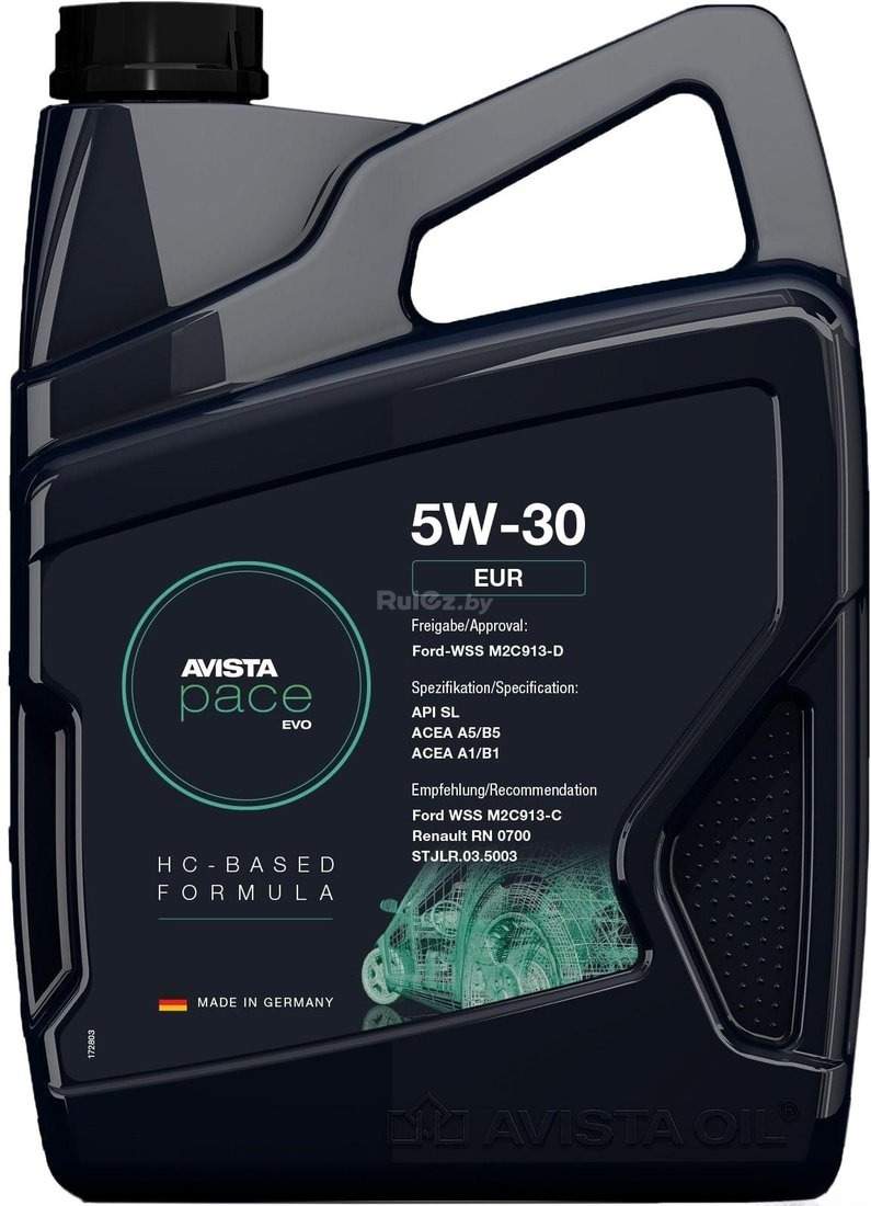 Моторное масло Avista pace EVO EUR 5W-30 5л