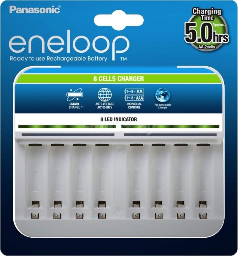 Зарядное Panasonic 8 Cells Charger Panasonic Eneloop BQ-CC63E