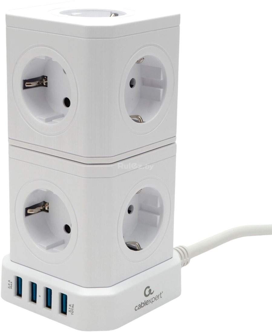 Сетевой фильтр Cablexpert TWR-9-U4-W-2