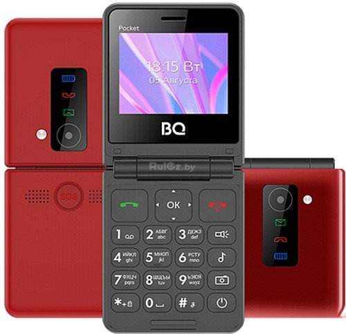 Кнопочный телефон BQ BQ-2456 Pocket (красный)