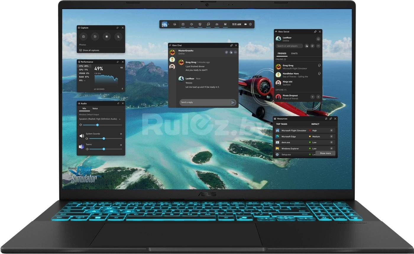 Игровой ноутбук ASUS V16 V3607VM-RP058 + 16 ГБ Win 11 Pro